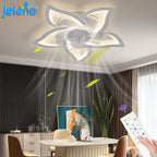 Jelena Ventilatori da soffitto da incasso Luci da ventilatore a LED a forma di fiore semplice con telecomando Camera da letto Nero Bianco Ventilatore a LED a 6 velocità