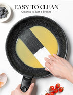MICHELANGELO Padelle Antiaderenti Set Manico Rimovibile Padelle Rivestimento in Granito Padelle Non Tossicche Bistecca Frittata Padella Forno Sicuro
