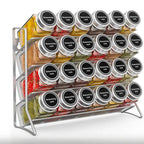 Organizzatore a 4 Ripiani per Spezie e Condimenti in Acciaio al Carbonio, Mensola da Parete Antiscivolo per Cucina e Dispensa