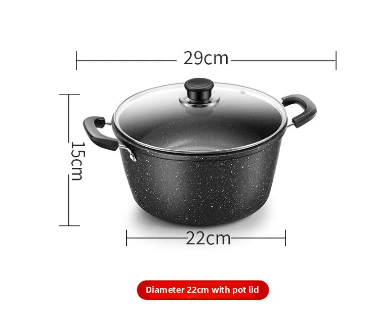Maifan Steintopf Suppentopf Universelle Zwei-Ohr-Küchenutensilien Suppe mit Deckel Nudeltopf Induktionsherd GAS