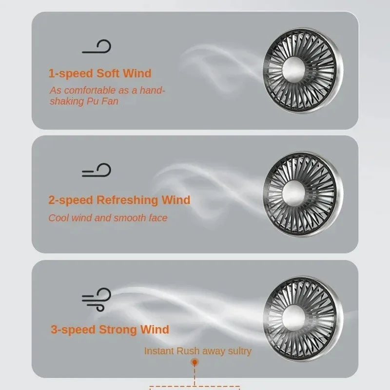 Ventilatore da auto a doppia testa a 3 velocità con clip 360 °   Ventilatore per Auto Girevole con Luce LED, Ventole di Raffreddamento Silenziose, Elettrodomestici per Auto