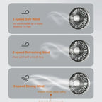 Ventilatore da auto a doppia testa a 3 velocità con clip 360 °   Ventilatore per Auto Girevole con Luce LED, Ventole di Raffreddamento Silenziose, Elettrodomestici per Auto