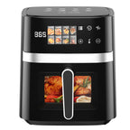 Patbrela Friggitrice ad Aria 5,5L 8-in-1 Forno Elettrico con Schermo LED Digitale e Finestra Visibile, 1350W, Nero