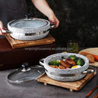 Grande Formato Riscaldamento Diretto Zuppa di Granito Pentola Moor Pietra Sizzling Pentola Calda Cottura Wok Cottura del Riso Cottura Cibo Servire Pentola di Pietra