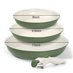 2/3 pezzi padelle set impilabili padelle per uova antiaderenti con manico rimovibile padella antiaderente per bistecche fritte pentola di cottura pentole