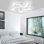 Ventilatore da soffitto da 60 W con illuminazione, design a 5 luci, ventilatore da soffitto silenzioso con illuminazione, dimmerabile, telecomando con velocità del vento regolabile