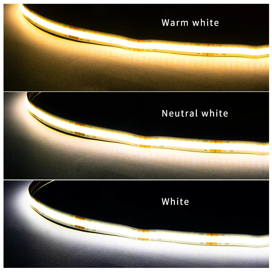 Striscia LED COB 12V 320LED/m dimmerabile con tocco in legno penetrabile e sensore di movimento per cucina/guarda-roupa/vetrina/arredamento dell'armadio