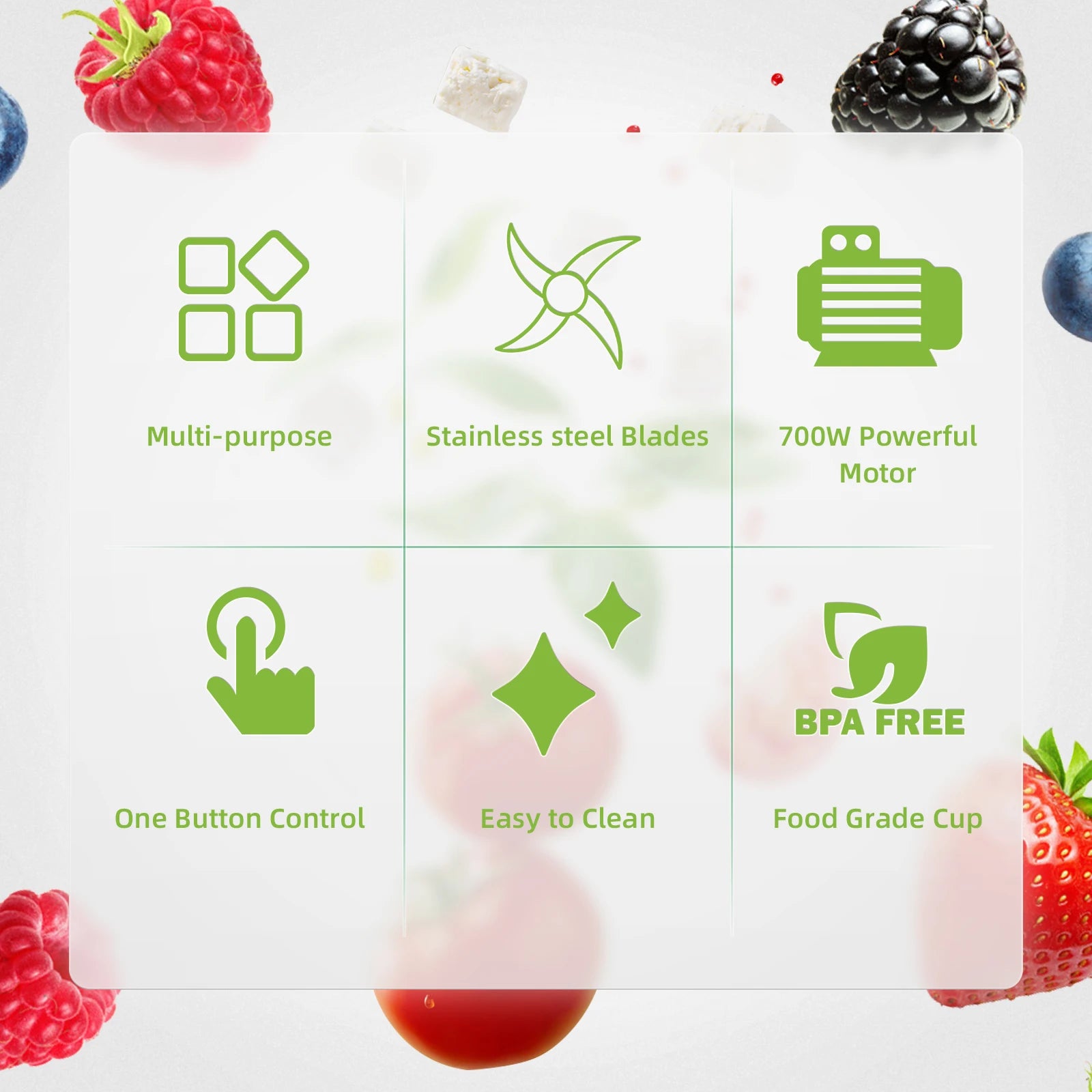 BioloMix 700W 3-in-1 Multifunktionaler tragbarer Küchenroboter Entsafter Mixer Smoothie Mixer Lebensmittelhacker Trockenmühle für die Küche