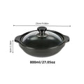 1 pentola in argilla ceramica con coperchio - Pentola in argilla di grado ristorante tradizionale asiatico per cucinare il delizioso riso, ciotola in pietra poco profonda