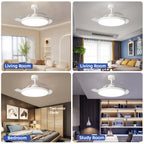 Ventilatore da Soffitto Invisibile con Luce, Pale Retrattili, Grande Ventilatore Elettrico per Raffreddamento e Ventilazione, Telecomando, Illuminazione Dimmerabile