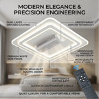 IRALAN LED Ventilatore da soffitto invisibile senza lama Smart Home Illuminazione infinitamente regolabile Decorazione Soggiorno Camera da letto Lampada da interno