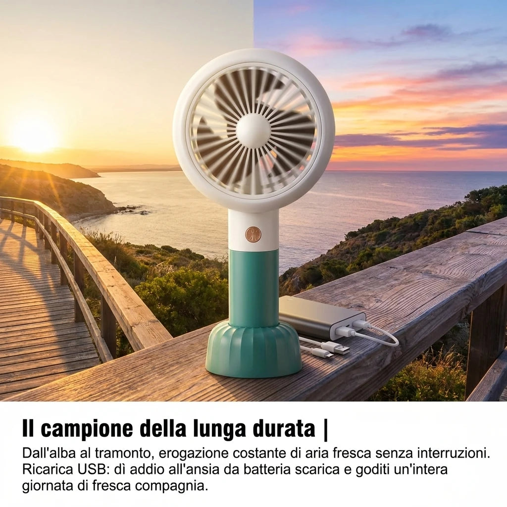 Retro Mini-Handventilator, wiederaufladbar über USB, 3 Windgeschwindigkeiten, batteriebetrieben, Tischventilator, geeignet für Zuhause, Büro, Schlafzimmer, Reisen und Outdoor.