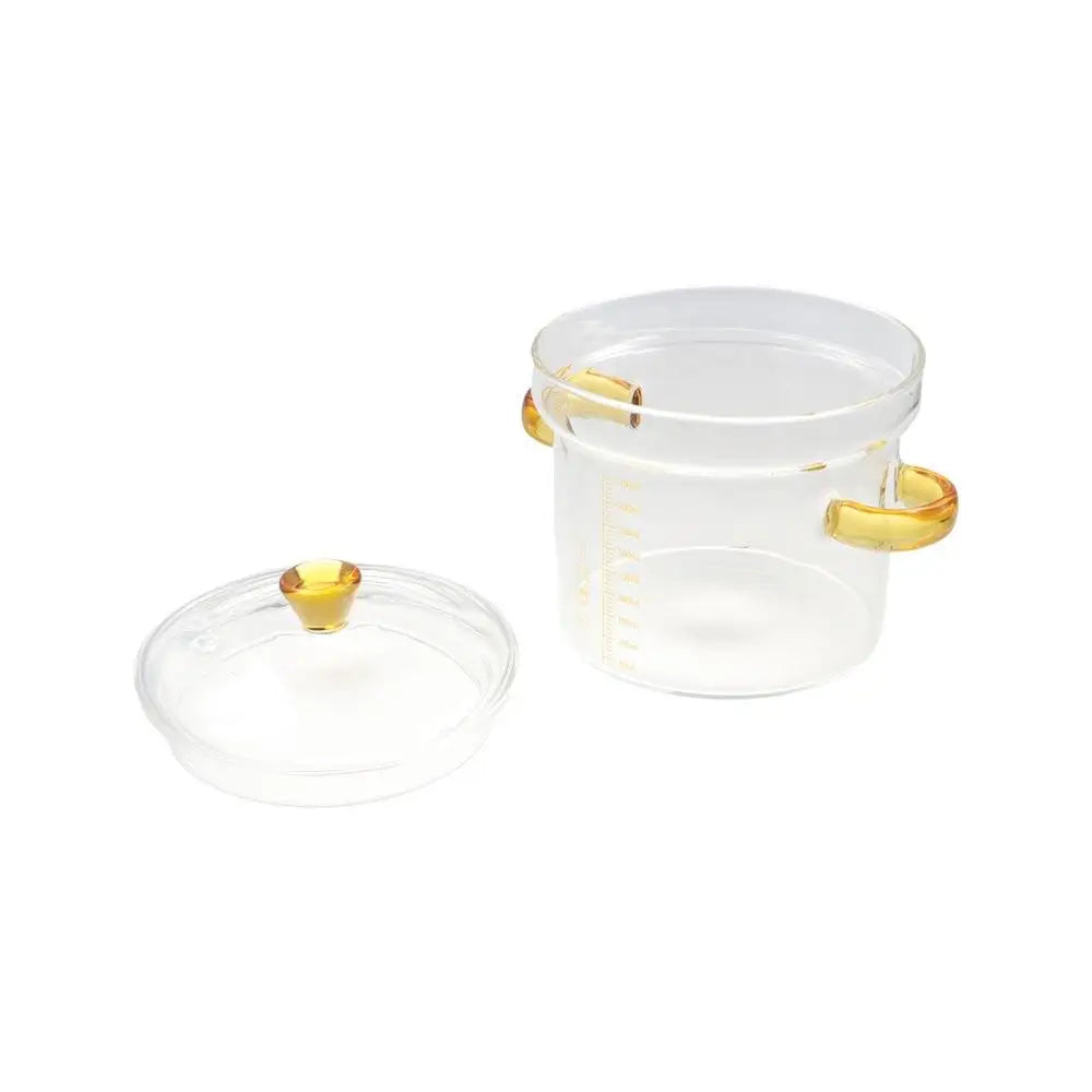 Glas Suppentopf, Anti-Explosion, Verstärktes Glas, Topf mit zwei Griffen, Miniküche