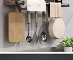 Scaffale da Cucina Color Canna di Fucile - Organizzatore Multifunzionale in Alluminio Senza Foratura per Spezie e Coltelli