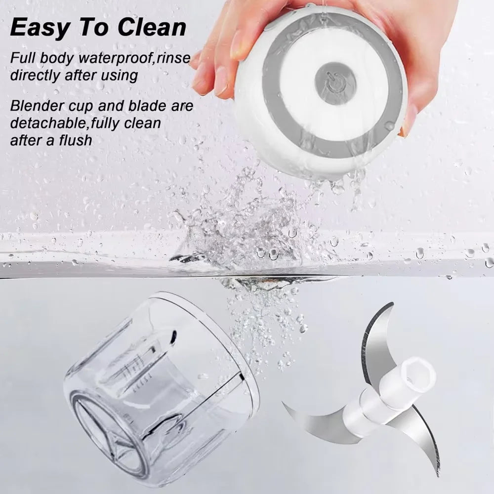 Elektrischer Zerkleinerer für Knoblauch 250ML, Gemüsehacker, USB-Mini-Zerkleinerer für Knoblauch, Zwiebelhacker, kleiner tragbarer Küchenmixer