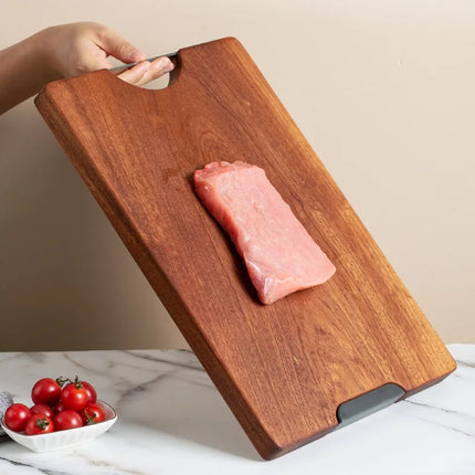 Ebony flat square solid wood cutting board, multifunctional double-sided kitchen cutting board, whole wood cutting board