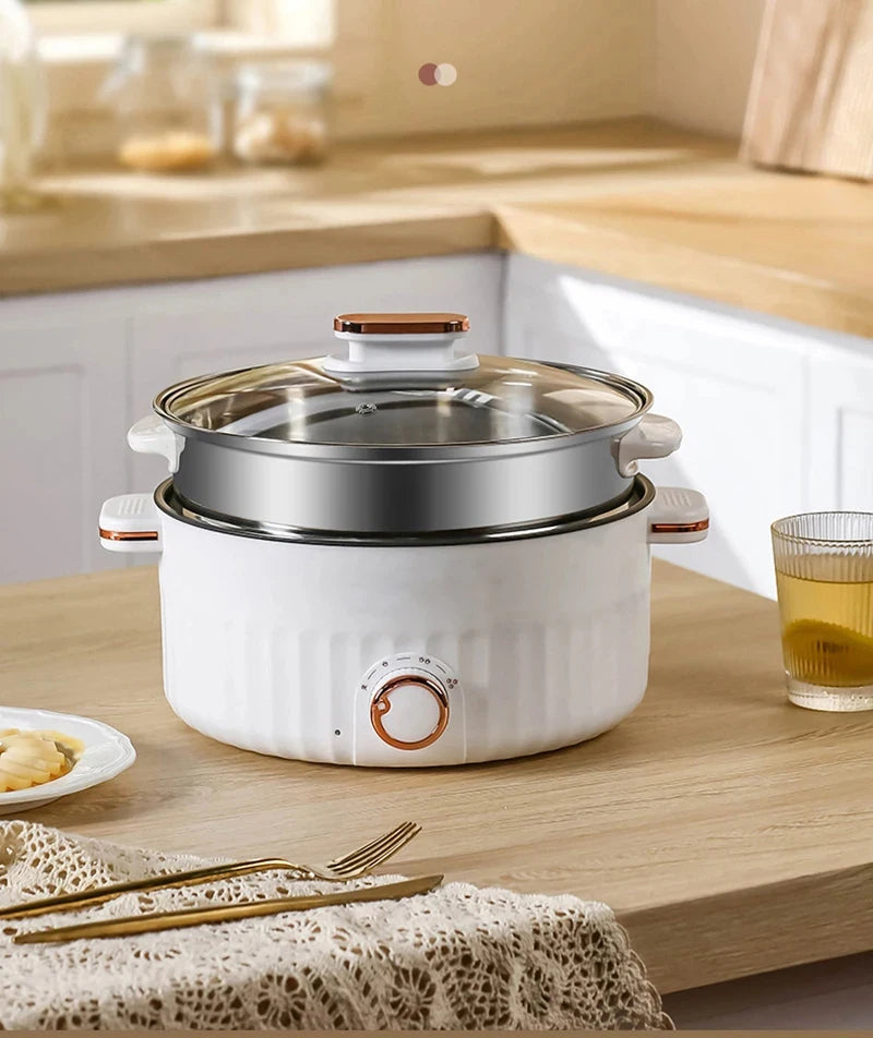 Tragbarer Multifunktions-Elektroherd Zweischichtiger Hot Pot für den Haushalt Antihaftbeschichteter Mini-Kochtopf für Küche und Haushaltsgeräte