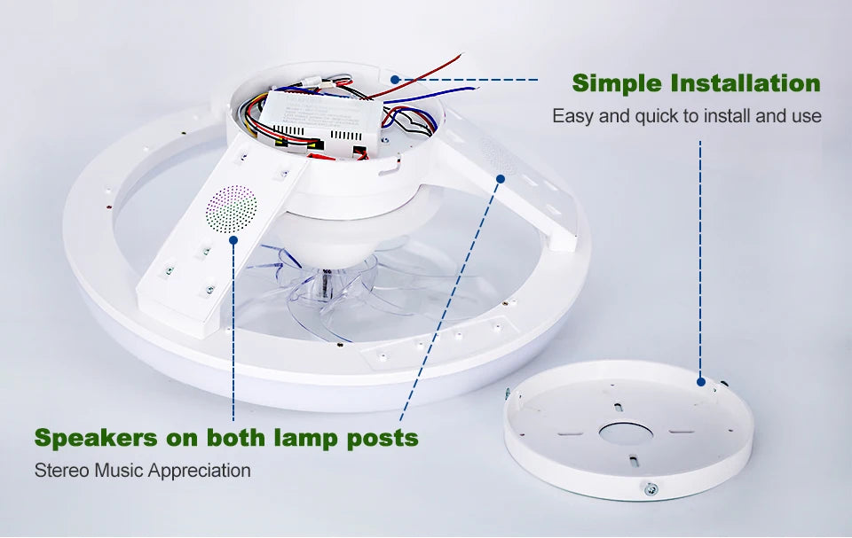 MARPOU Ventilatore da soffitto Luci 90W Ventilatore oscillante a 7 pale Ventilatore da soffitto moderno con luce a LED Lampada da ventilatore a LED per ristorante con telecomando