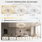 Ventilatore da soffitto con luce LED 50 cm Oraymin moderno telecomando dimmerabile 6 velocità