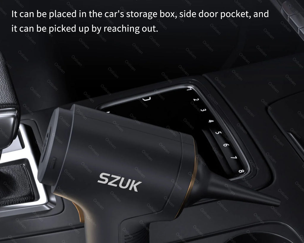 SZUK 98000PA Auto-Staubsauger Mini Leistungsstarke Reinigungsmaschine Starke Saugkraft Drahtloser Handstaubsauger für Zuhause und Auto