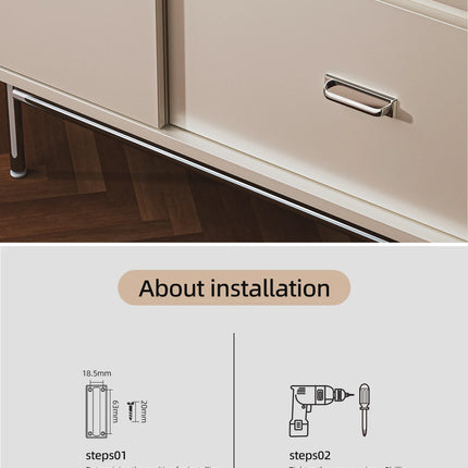 Dooroom Solid Brass Cabinet Handle, Bauhaus Style Design, Furniture Handles, Drawer and Kitchen Shoe Rack Handle
