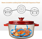 Pentola per zuppa domestica Pentola smaltata con coperchio Smalto ceramico Resistente al calore Due orecchie Pentola antiaderente Fornello a induzione a gas Utensili da cucina