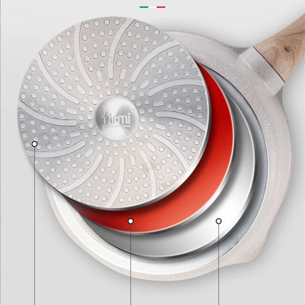 DONNOR Padella con coperchio, padella antiaderente a induzione, padella per uova in granito, padelle per frittata con manico resistente al calore JT280