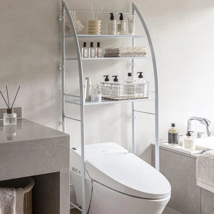 3-Tier Metal Over-The-Toilet Storage Shelf, Bathroom, Kitchen, Laundry, Living Room Organizer, No Drilling.