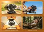 Ventilatore da campeggio coldSky 20000mAh con 4 luci LED e telecomando, 8 velocità regolabili, ricaricabile, per tenda e pesca