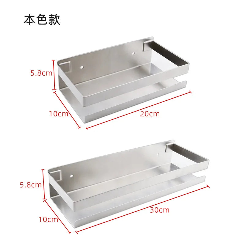 Portaspezie in Acciaio Inox Senza Foratura, Organizzatore da Parete per Cucina e Bagno, Organizzatore per Stoccaggio Domestico