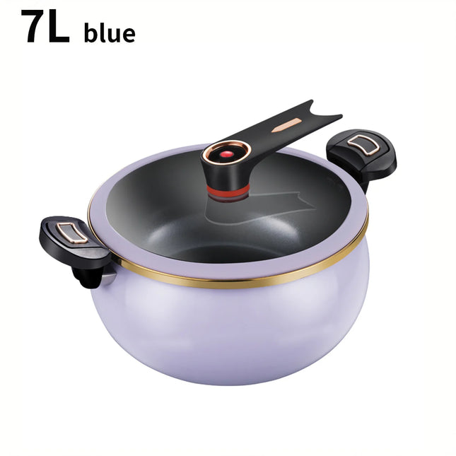 1 Fat Daddy Micro pentola a pressione, 7 litri di grande capacità, 26 cm, adatta per uso domestico, pentola antiaderente multifunzionale per stufare e cucinare zuppe, compatibile con piani cottura a induzione e fornelli a gas