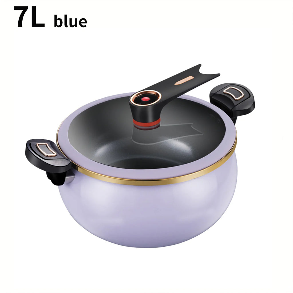 1 pentola a pressione Fat Daddy Micro, grande capacità da 7 litri, 26 cm, adatta per uso domestico, pentola antiaderente multifunzionale per stufare e cucinare zuppe, compatibile con piani cottura a induzione e fornelli a ga
