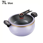 1 pentola a pressione Fat Daddy Micro, grande capacità da 7 litri, 26 cm, adatta per uso domestico, pentola antiaderente multifunzionale per stufare e cucinare zuppe, compatibile con piani cottura a induzione e fornelli a ga