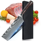 ZENG Professionelles 7-Zoll-Kochmesser – ultrascharf und langlebig, Edelstahl mit Holzgriff und lasergravierter Damast-Optik, mit Geschenkbox