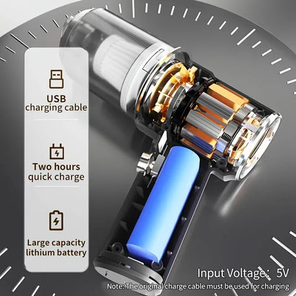 690000Pa Wireless Car Vacuum Cleaner 2-Hour Fast Charging Dry and Wet Dual-Use Cleaner High-Power Cordless Handheld Vacuum 2026