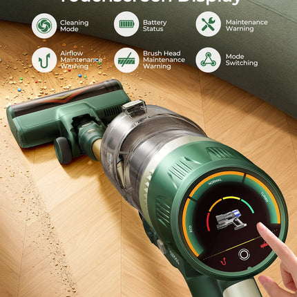 Laresar V12 Aspirapolvere Senza Fili Potente 600W 65000PA, Ricarica Rapida 2H, Batteria Rimovibile e Display Intelligente