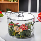 Glas-Kochtopf 2.5L/3.5L Hitzebeständiger Topf Doppelgriff-Kochgeschirr mit Topfdeckel Borosilikatglas-Kochgeschirr Küchenutensilien