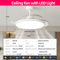 Ventilatore a soffitto Nordic Simple Boom con luce, controllo remoto tramite APP, regolazione continua della luminosità, 6 velocità del vento, per soggiorno, camera da letto, ristorante, decorazione.