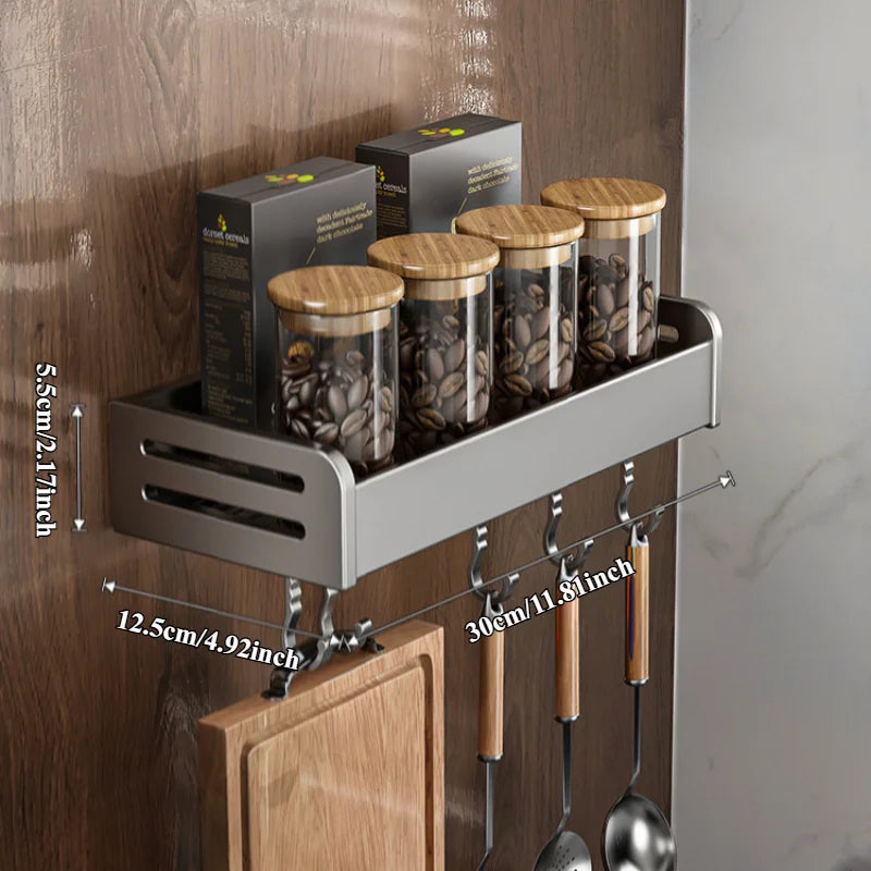 Scaffale portaoggetti da parete per cucina, portaoggetti drenabile per coltelli, bacchette, organizer combinato per spezie da cucina