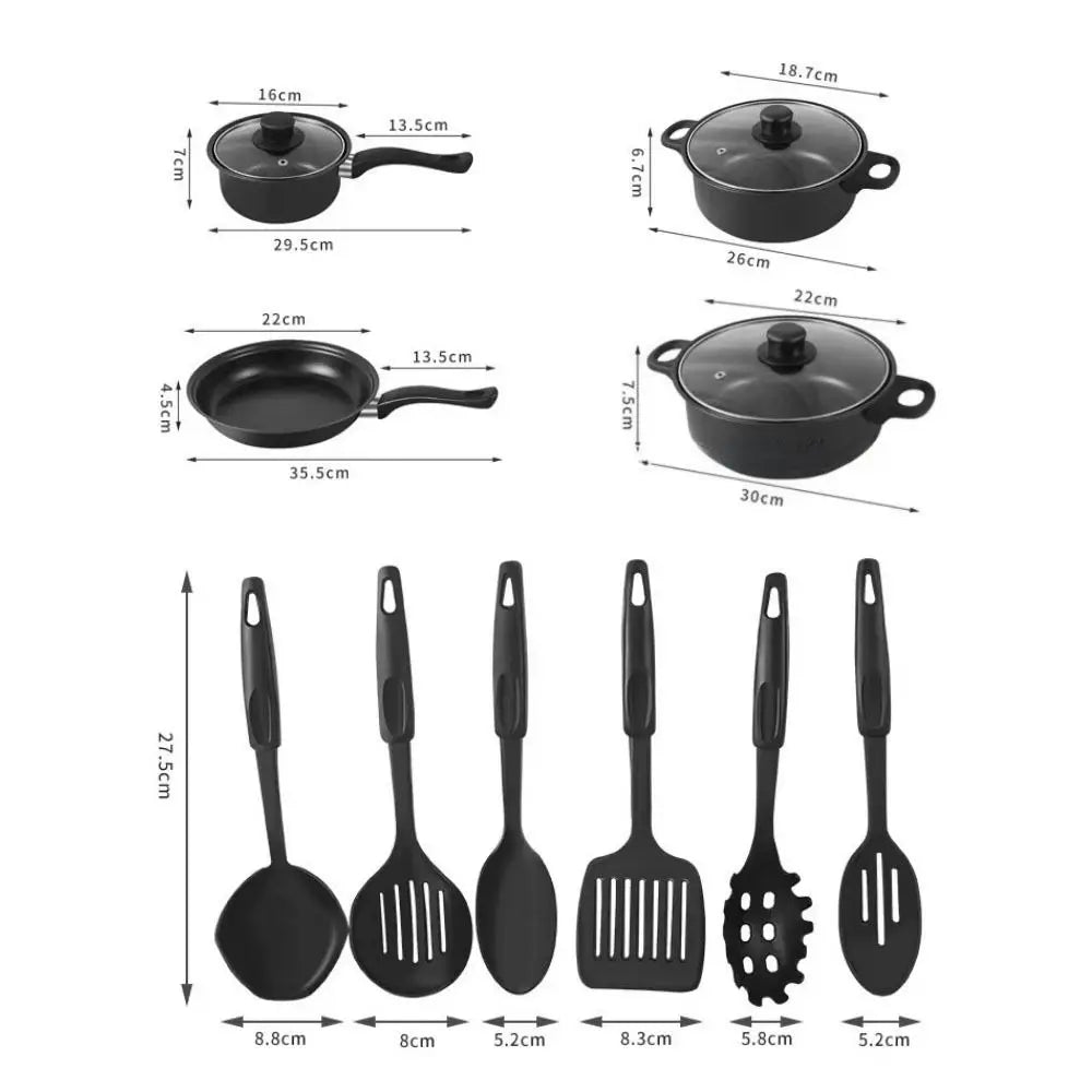 13 pezzi durevoli set di pentole antiaderenti Maifanstone multifunzionale zuppa di latte pentola utensile da cucina padella per uso domestico