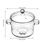 Extra große 1900 ml Borosilikatglas-Schmorpfanne Transparenter Suppentopf mit Deckel Hitzebeständiger Glas-Kochtopf mit Doppelgriff für Zuhause
