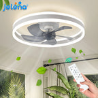 Jelena Ventilatore da soffitto rotondo Lampade con telecomando Camera da letto Soggiorno Sala da pranzo Decorazione domestica Ventilatore moderno con lampada a LED intelligente
