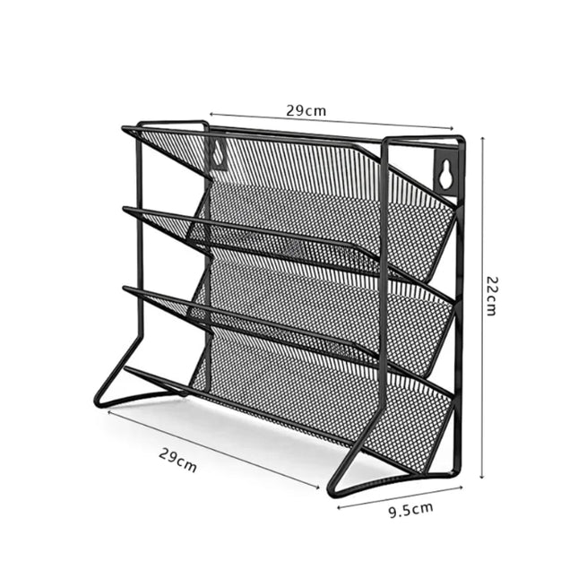 4-Tier Carbon Steel Spice and Condiment Organizer, Non-Slip Wall-Mounted Shelf for Kitchen and Pantry