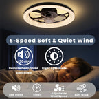 Ventilatore da Soffitto Intelligente XINGOO Nordic con Luce e Telecomando, Decorazione per Camera da Letto, Ventilatore con Pale Invisibili