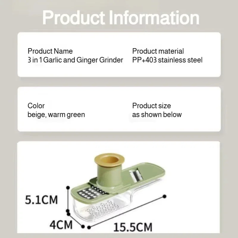 3-in-1 Gemüseschneider, multifunktionales Küchenwerkzeug, für Tomaten, Karotten, Käse, Zwiebeln, tragbarer Hobel, Reibe