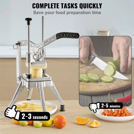 Commercial Fruit and Vegetable Chopper, Heavy Duty Food Chopper, Potato Chip Slicer, Onion Slicer, Stainless Steel, for Restaurants and Home Kitchen