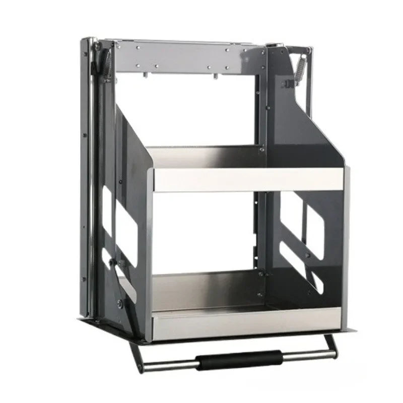 Scaffale Sollevabile Salvaspazio, Armadietto a Muro Estraibile, Scaffale Organizzatore, Scaffali Porta Spezie da Cucina, Mobili Multifunzionali per Cucina