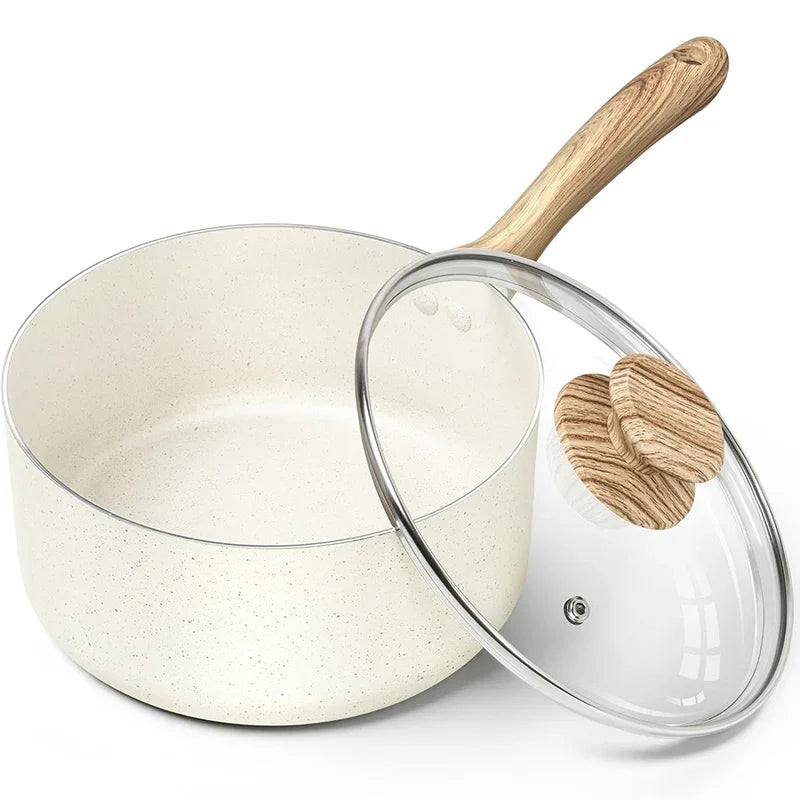 MICHELANGELO Pentola per stufato antiaderente con coperchio Pentola per salsa Manico da forno rivestito in granito Pentola da cucina multifunzionale Compatibile con tutte le fornelli