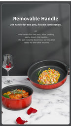 COOKER KING Set di Padelle Antiaderenti con Manico Rimovibile, Rivestimento per Alimenti, Pentola per Cottura a Induzione, Padella per Bistecche e Omelette