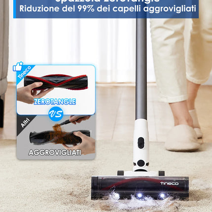Tineco A30S, Cordless Vacuum Cleaner, 160W Suction, 60-Minute Run Time, 1L Dust Tank, ZeroTangle Brush, PureCyclone Technology, LED Light